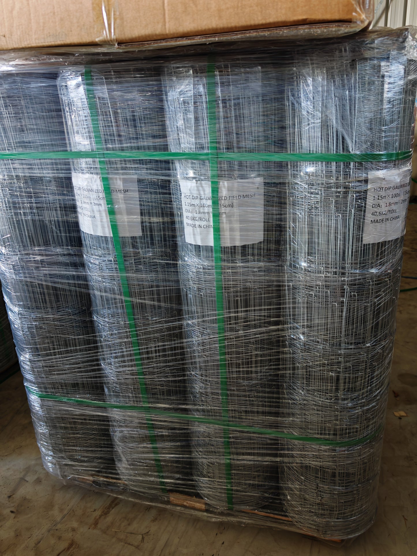 HOT DIP GALVANIZED FIELD MESH/ Dog mesh -1150mm x 50m, 15cm hole width